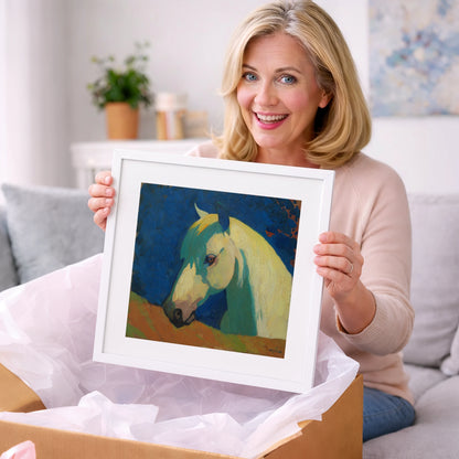 The Vibrant Grey - horse portrait art gift idea for horse lovers