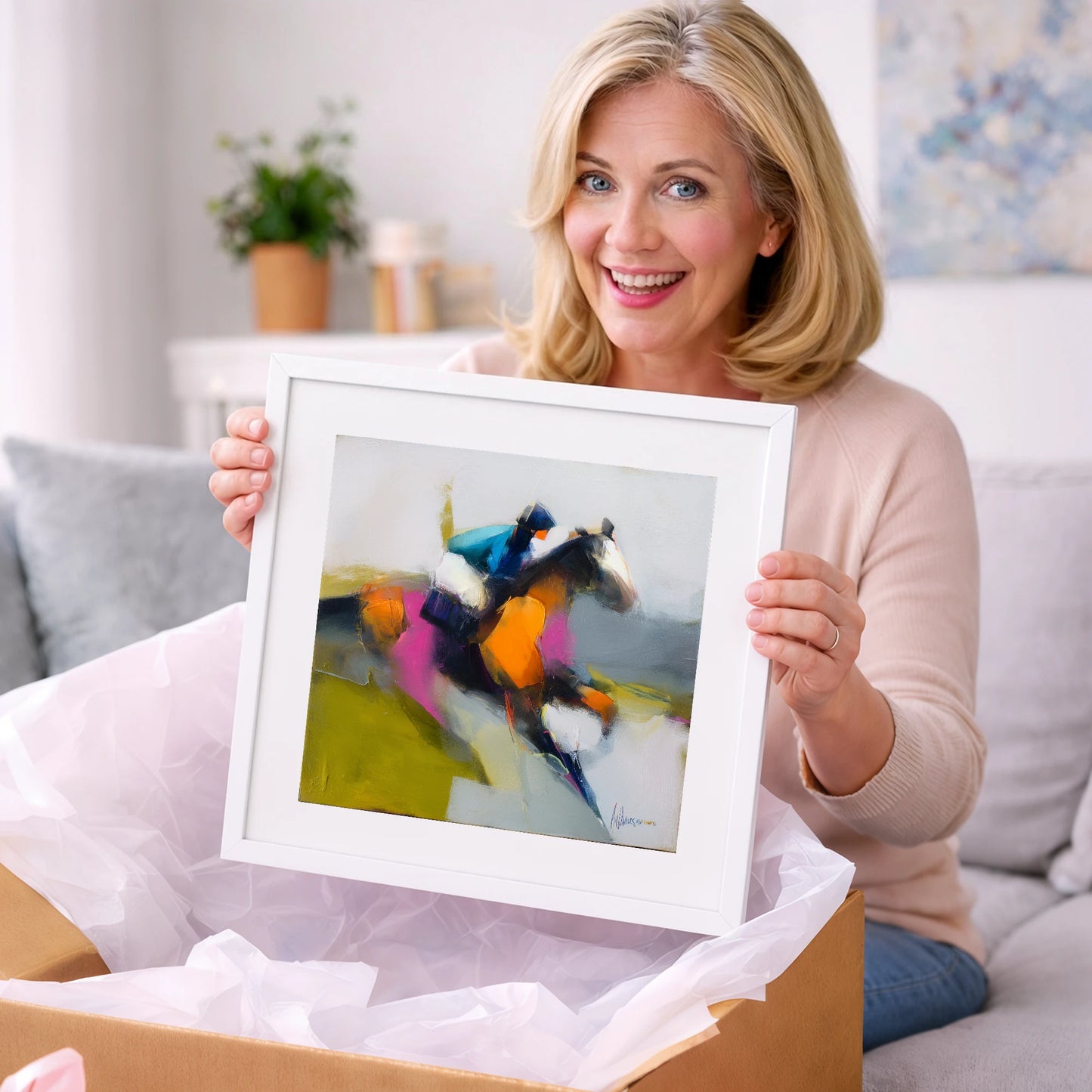 Thundering Colour - racing horse art gift idea for horse lovers