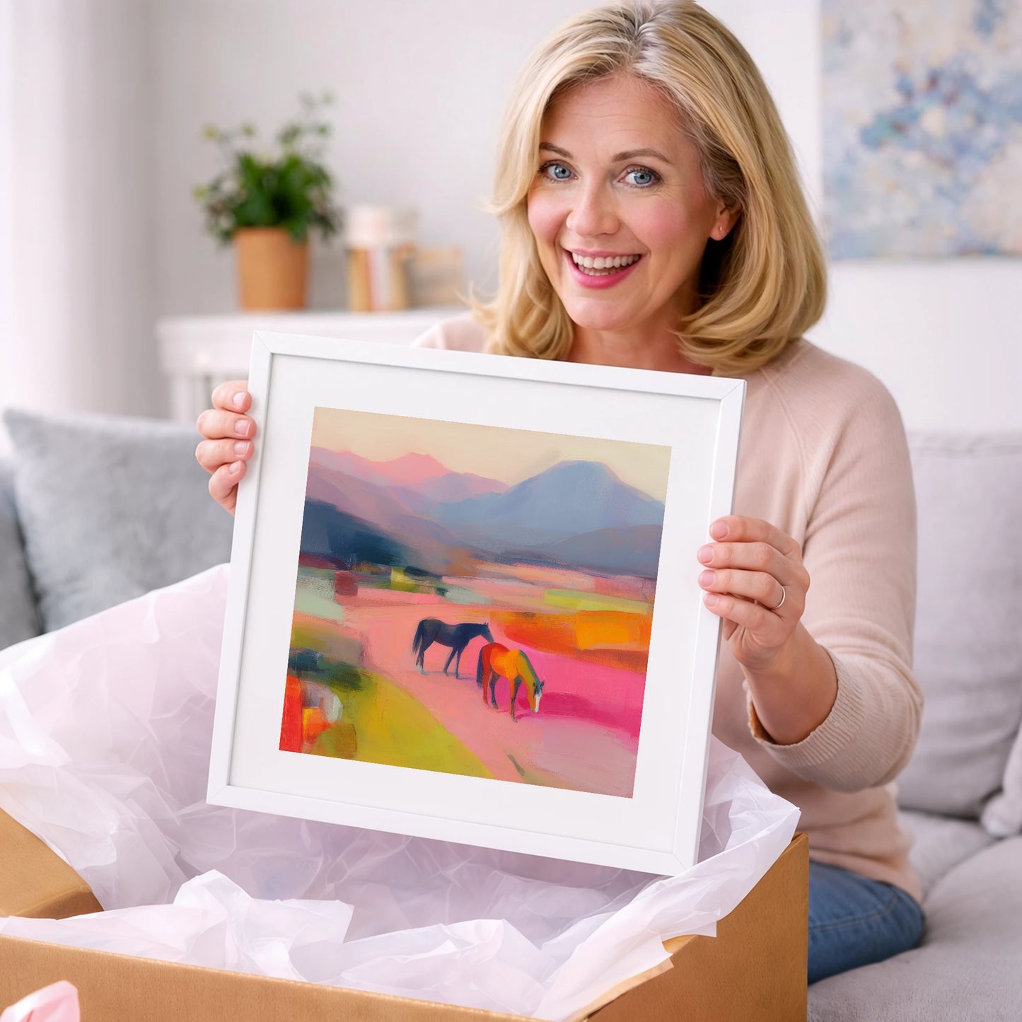 Vivid Horizons - horse landscape art gift idea for horse lovers