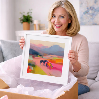 Vivid Horizons - horse landscape art gift idea for horse lovers