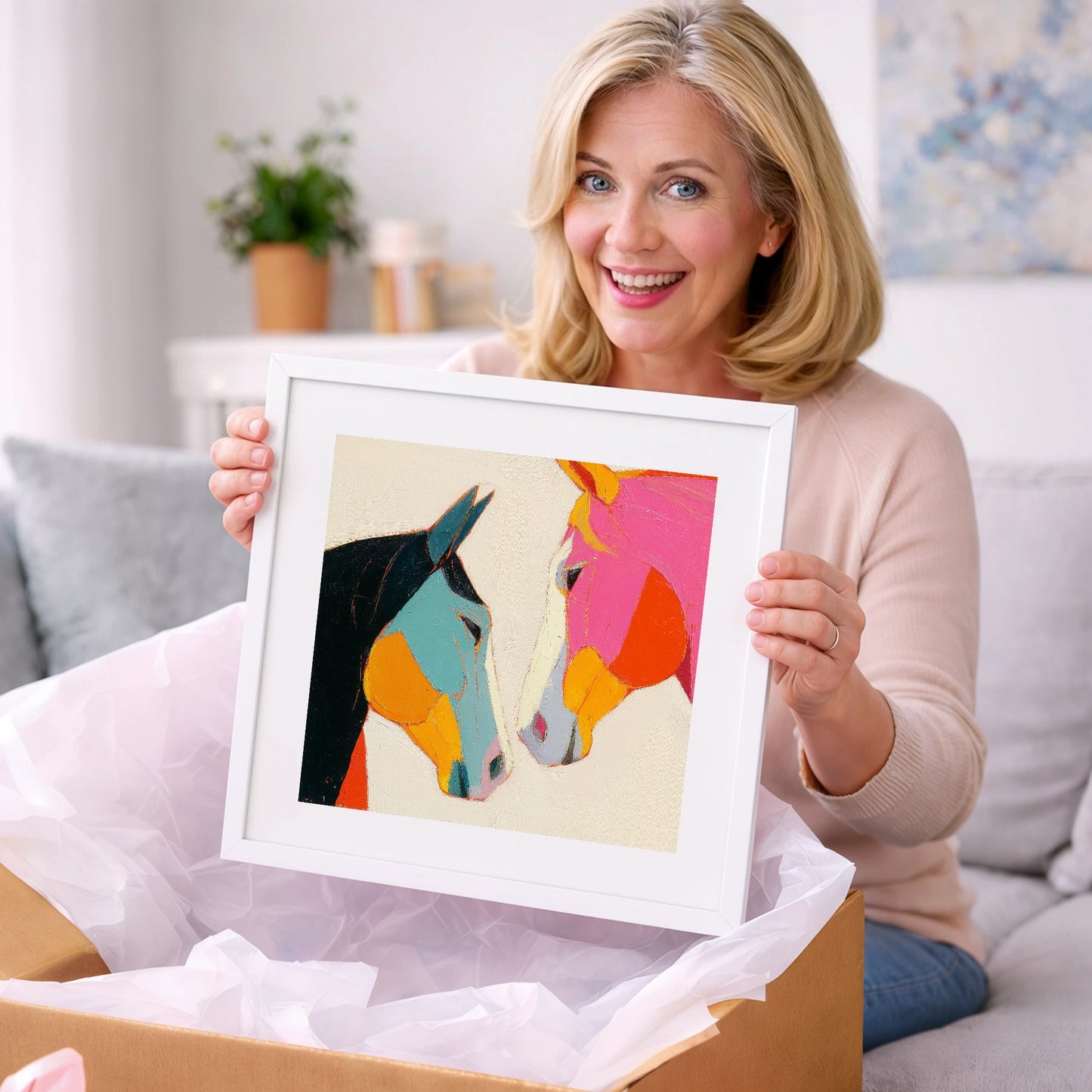 Vivid Connection - horse portrait art gift idea for horse lovers