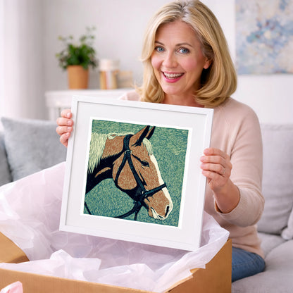 Bold Chestnut Profile - horse portrait art gift idea for horse lovers