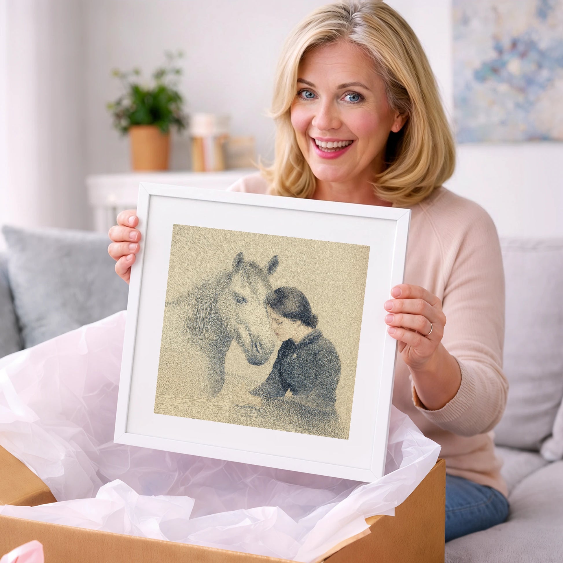 The Silent Bond - horse & rider art gift idea for horse lovers