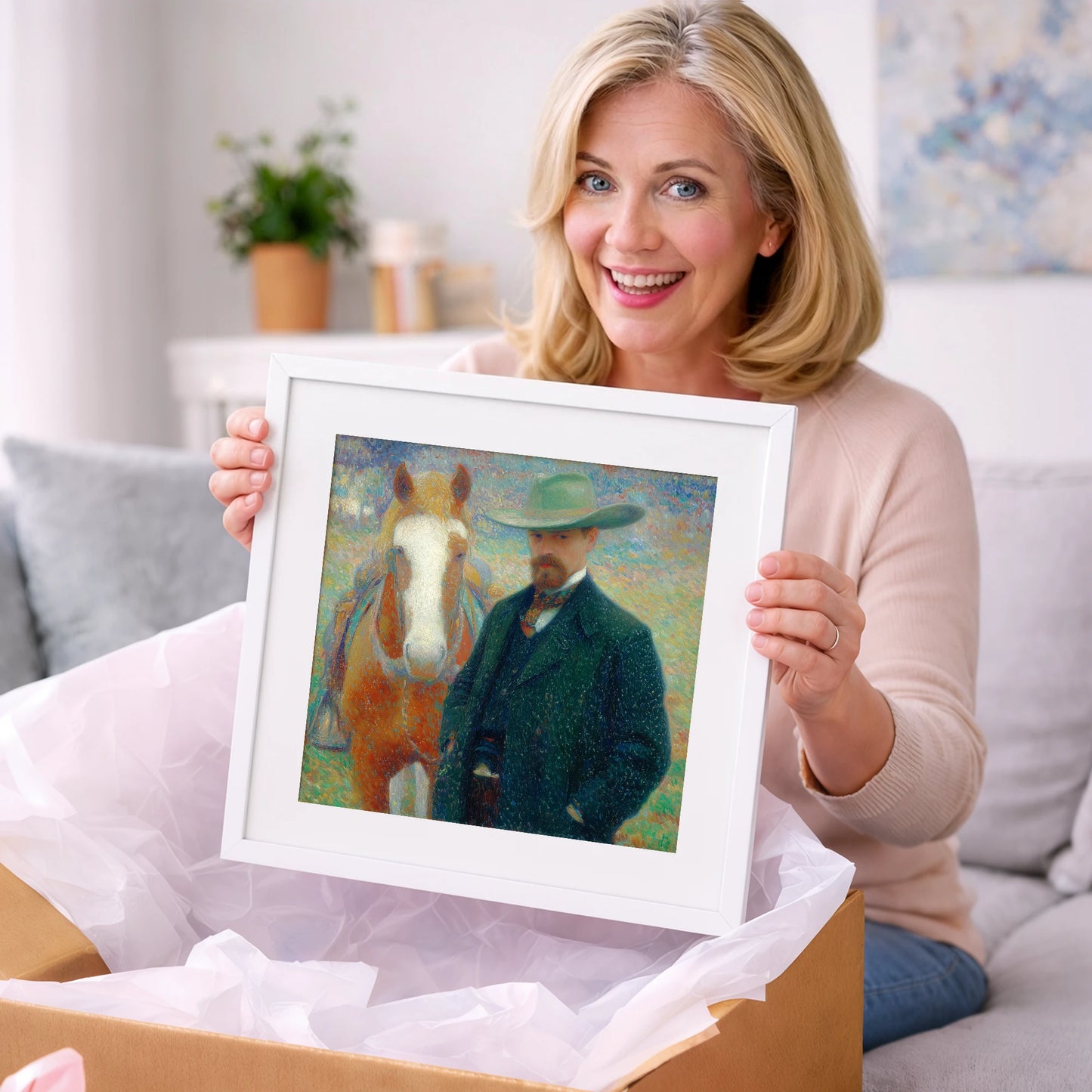 The Western Horseman - western horse art gift idea for horse lovers