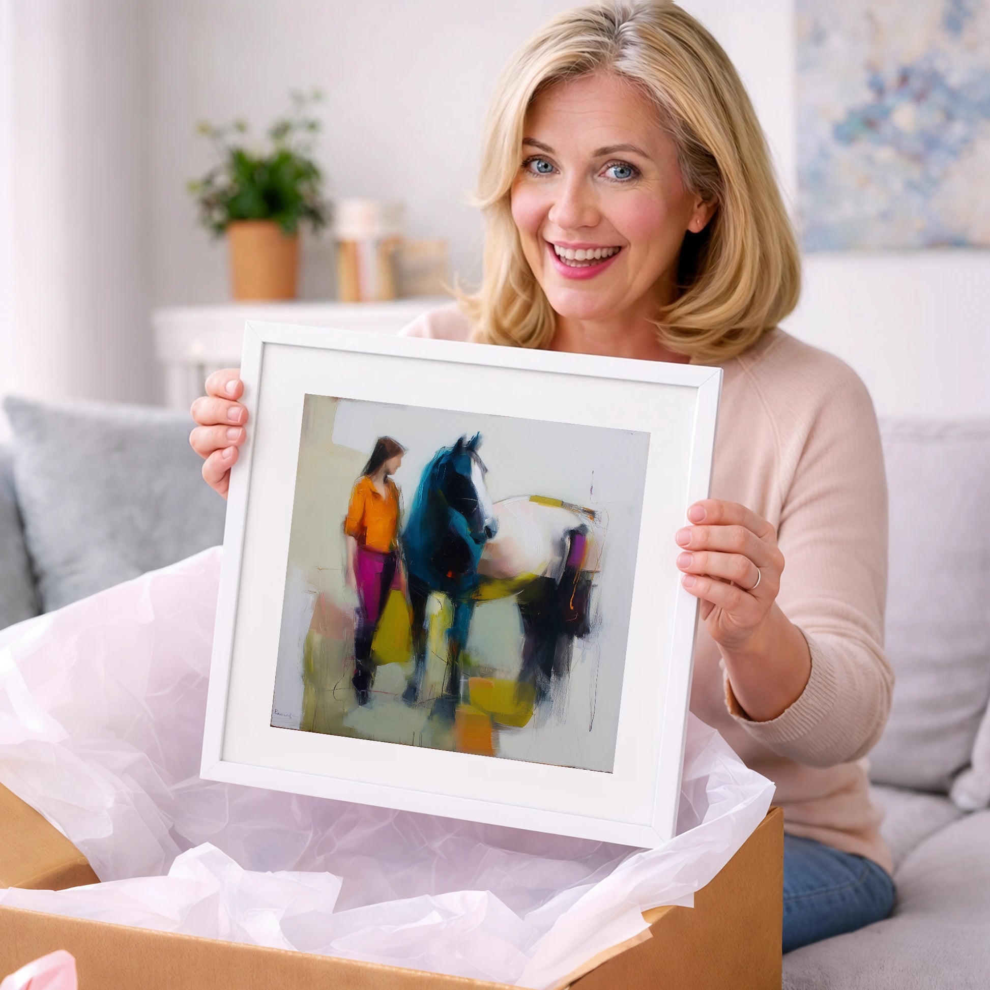 The Colour of Connection - horse & rider art gift idea for horse lovers