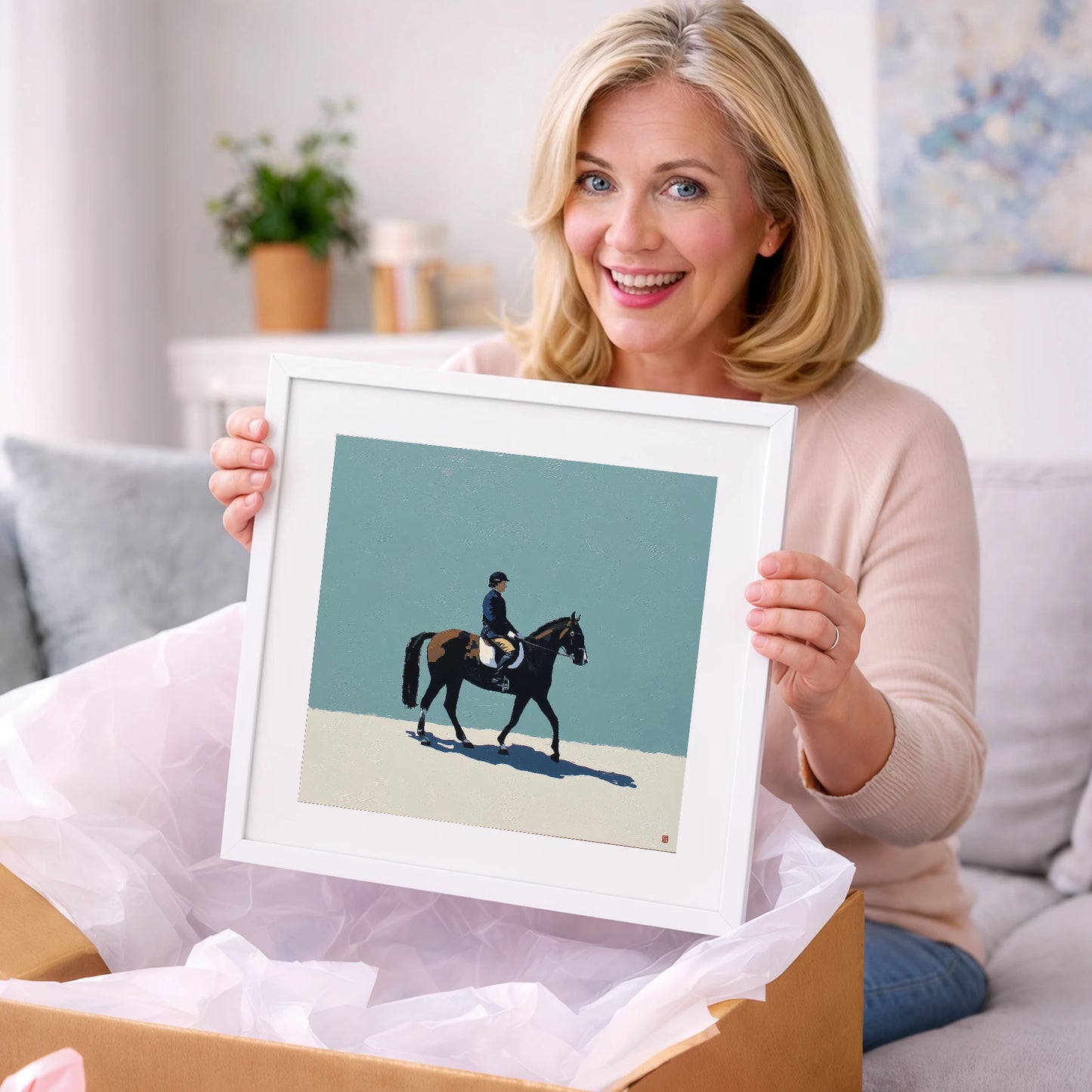 Serene Winter Dressage - dressage horse art gift idea for horse lovers
