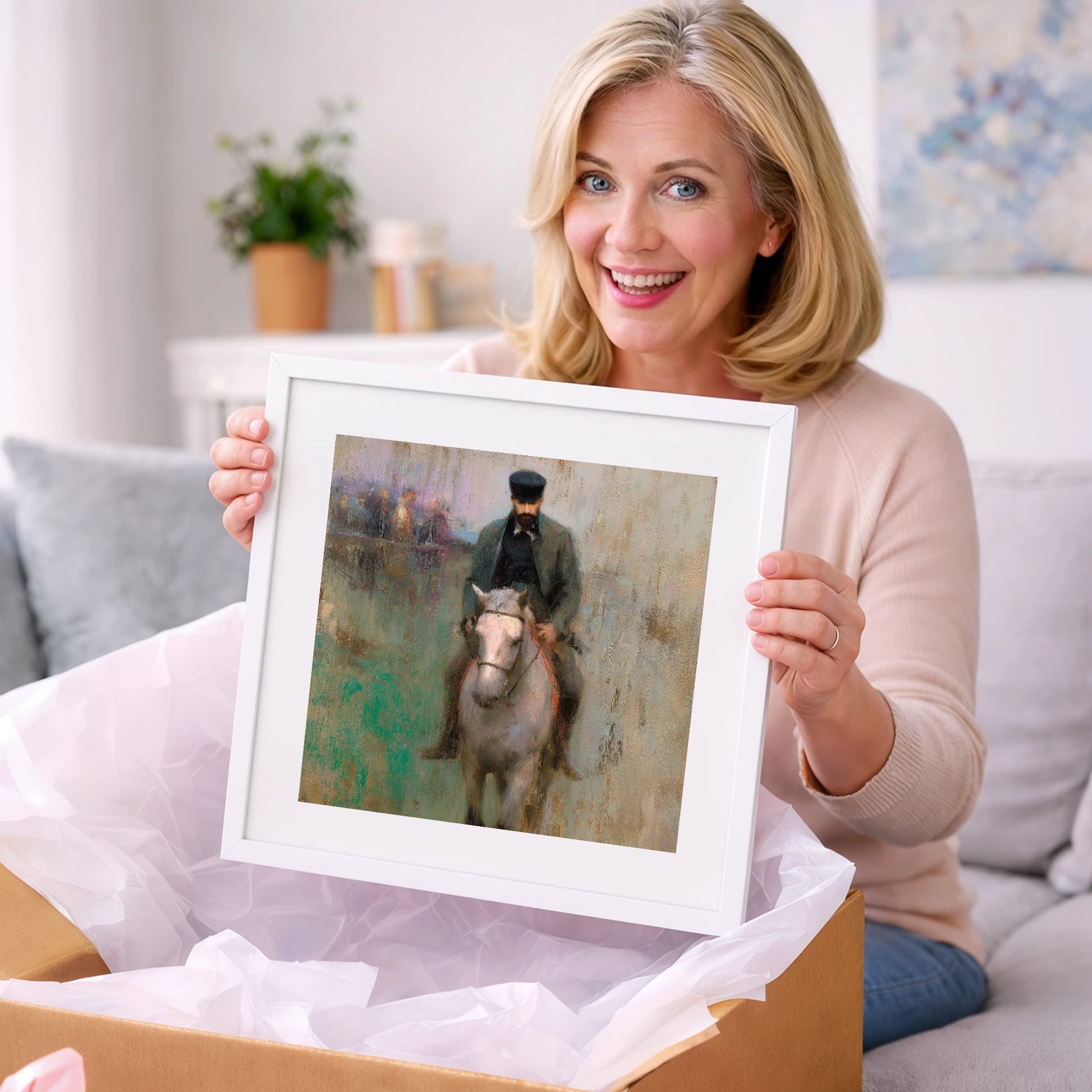 The Morning Work - racing horse art gift idea for horse lovers