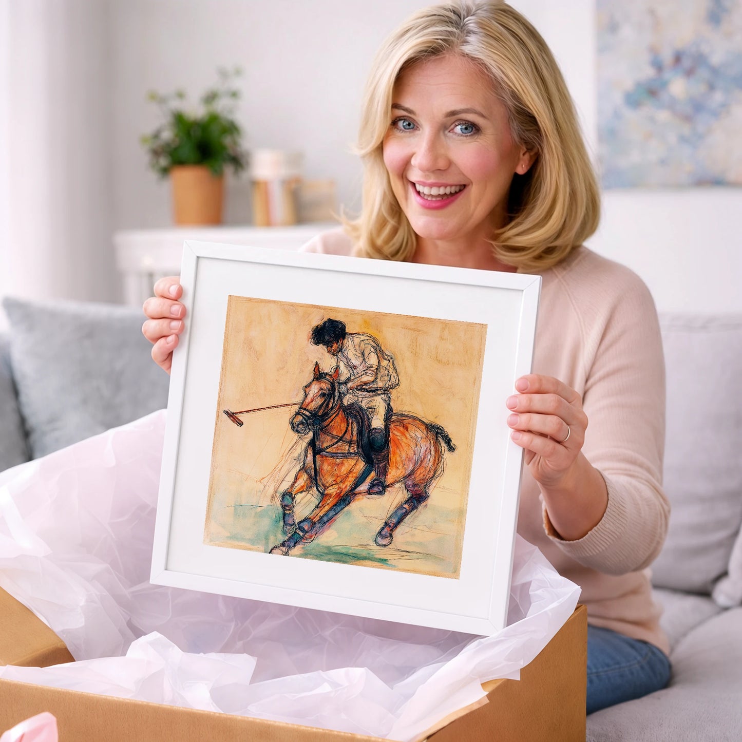 Heat of the Chukka - polo horse art gift idea for horse lovers