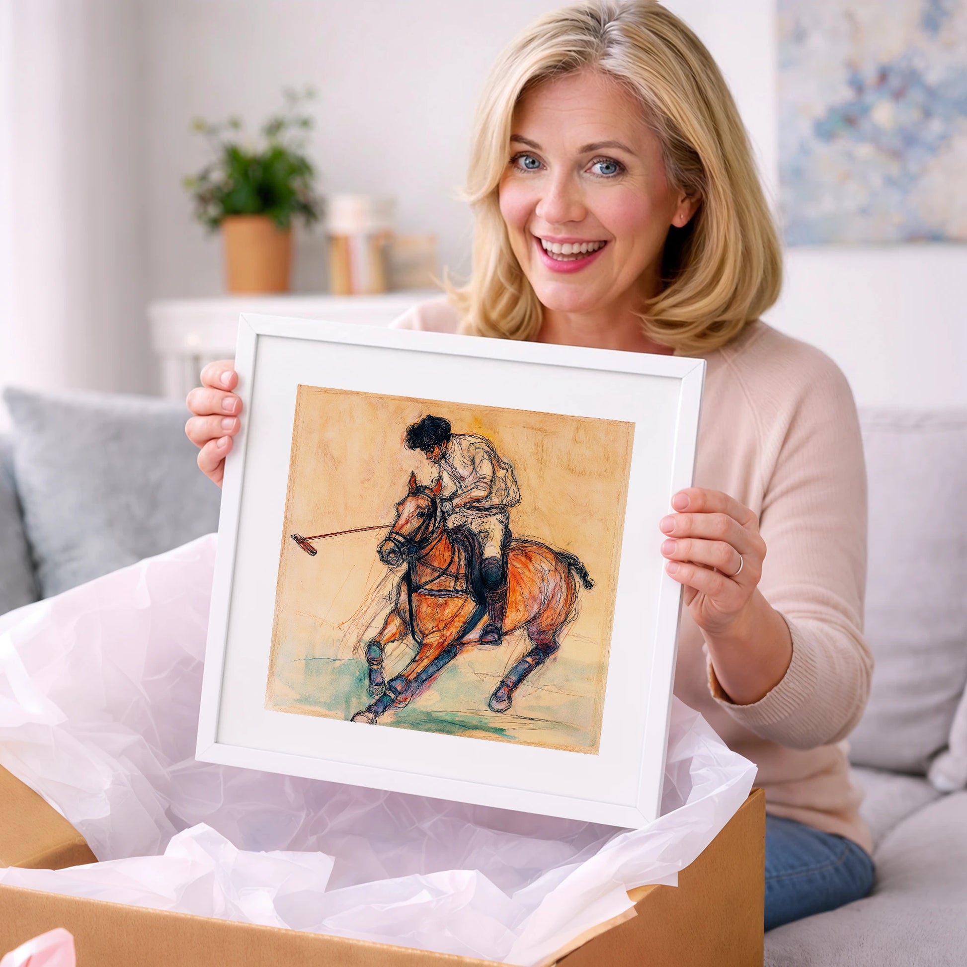 Heat of the Chukka - polo horse art gift idea for horse lovers