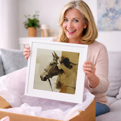 Quiet Connection - horse & rider art gift idea for horse lovers