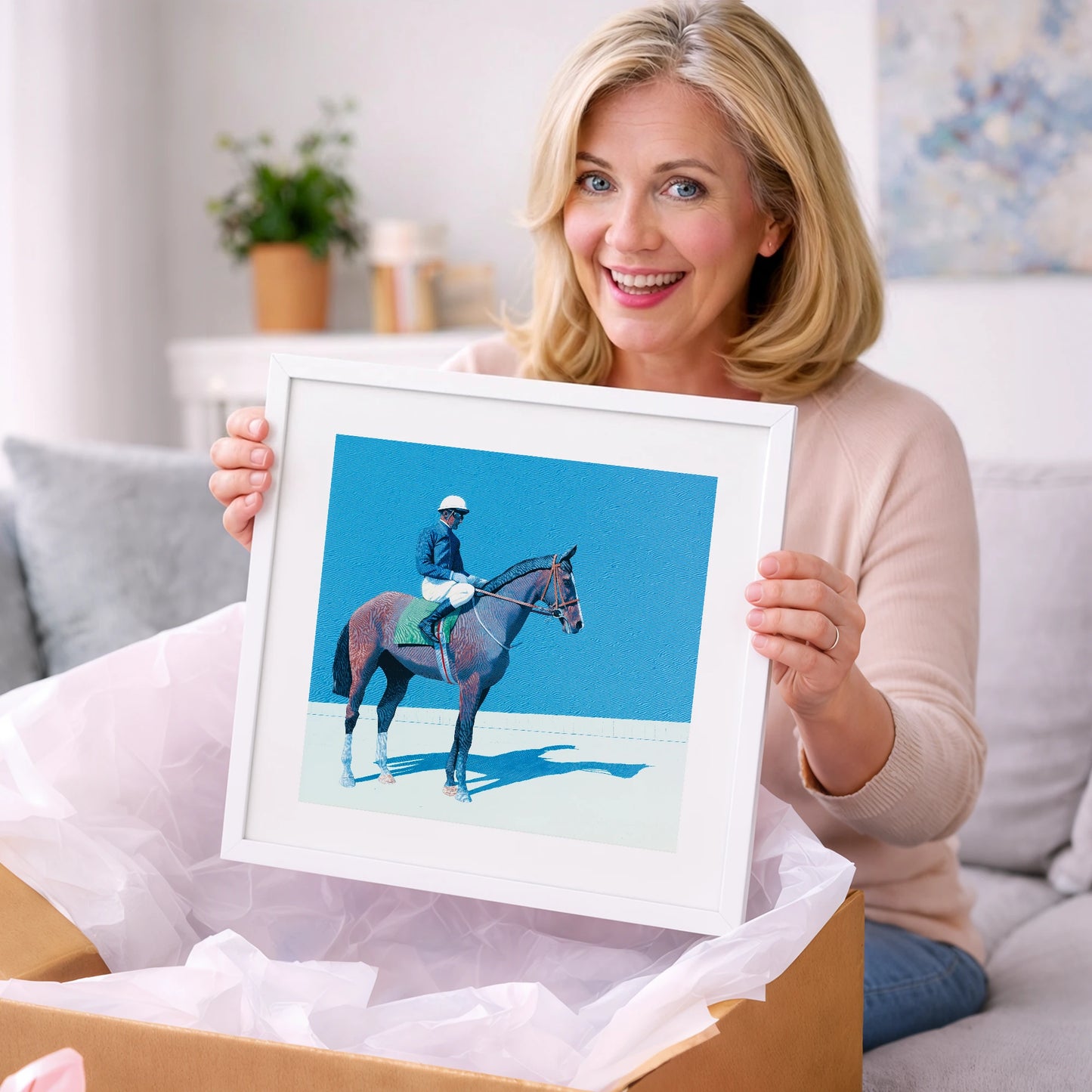 Before the Off - racing horse art gift idea for horse lovers