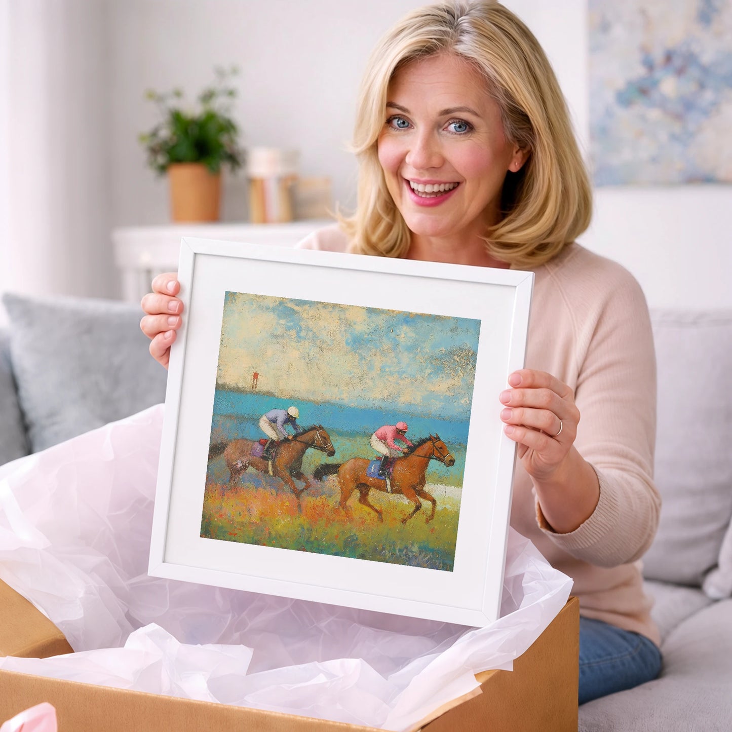 Turf and Tide - racing horse art gift idea for horse lovers