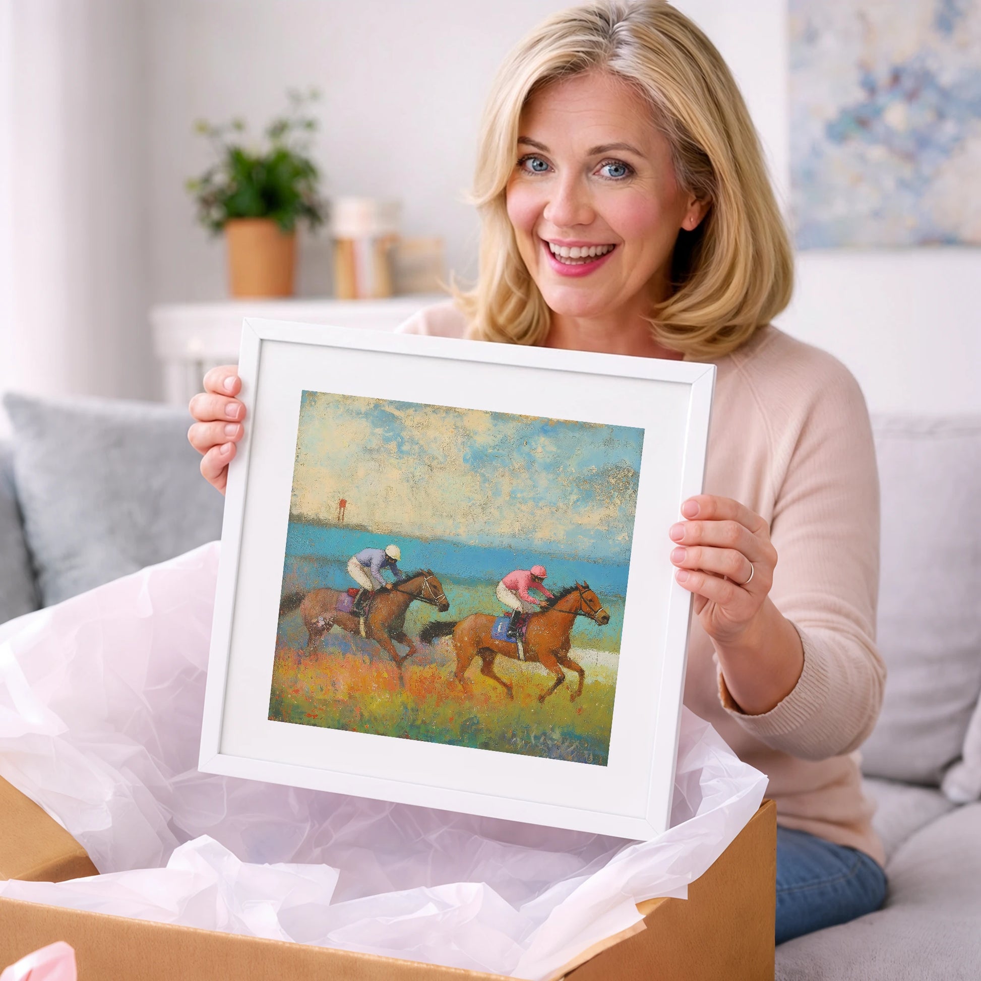 Turf and Tide - racing horse art gift idea for horse lovers
