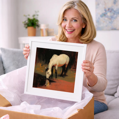 Quiet Reflection - horse portrait art gift idea for horse lovers
