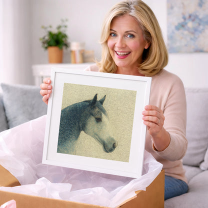 Serene Slate Profile - horse portrait art gift idea for horse lovers
