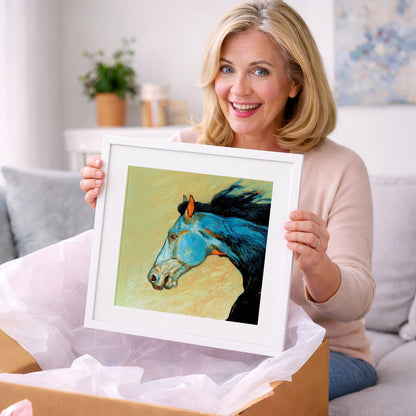 Cerulean Spirit - racing horse art gift idea for horse lovers