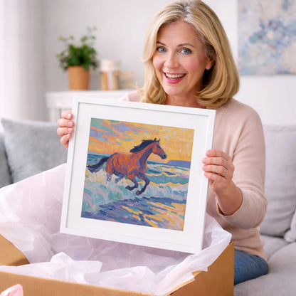 Painted Tide Canter - beach horse art gift idea for horse lovers