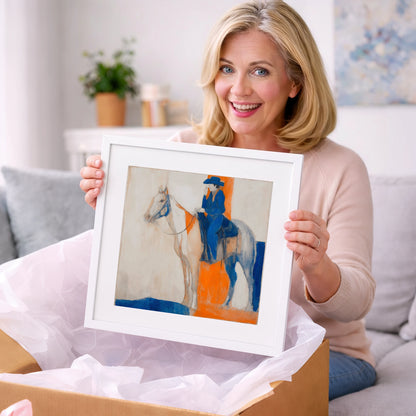 Ultramarine Western Rider - western horse art gift idea for horse lovers