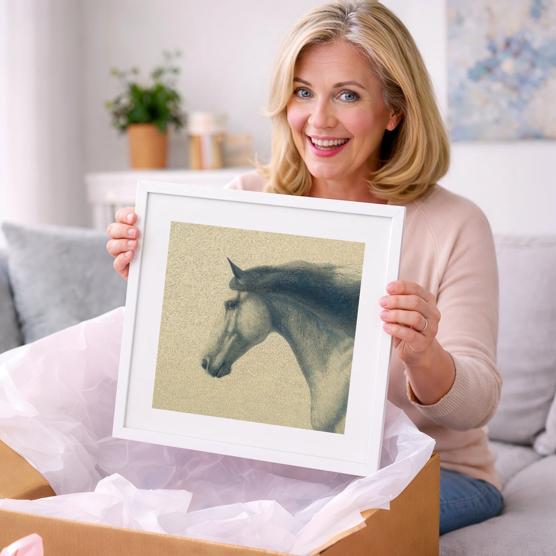 The Slate Blue Stallion - horse breed art gift idea for horse lovers