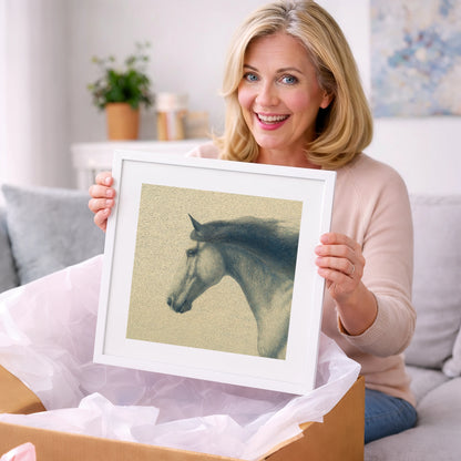 The Slate Blue Stallion - horse breed art gift idea for horse lovers