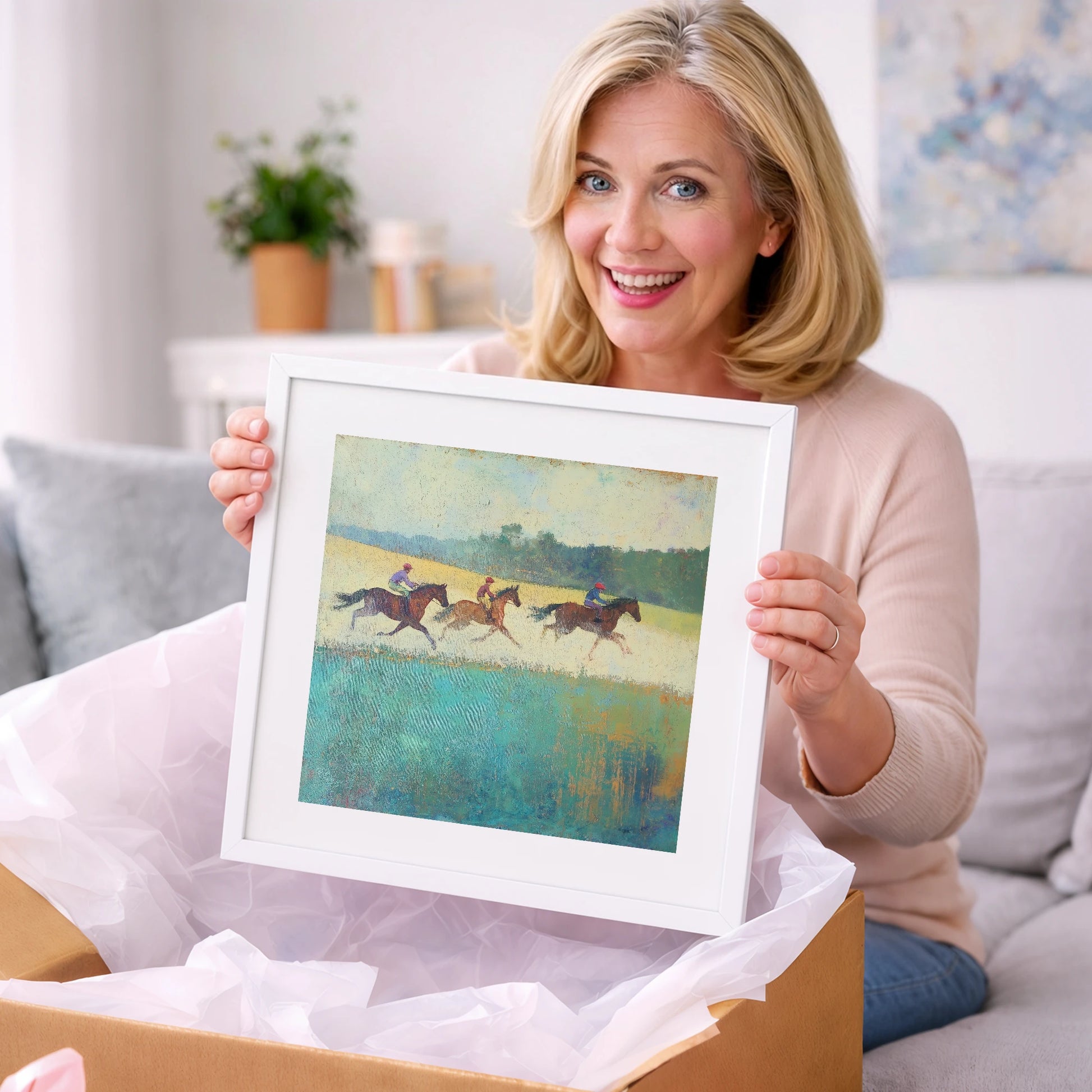 The Morning Gallop - racing horse art gift idea for horse lovers
