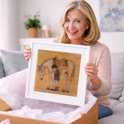 The Quiet Bond - horse & rider art gift idea for horse lovers