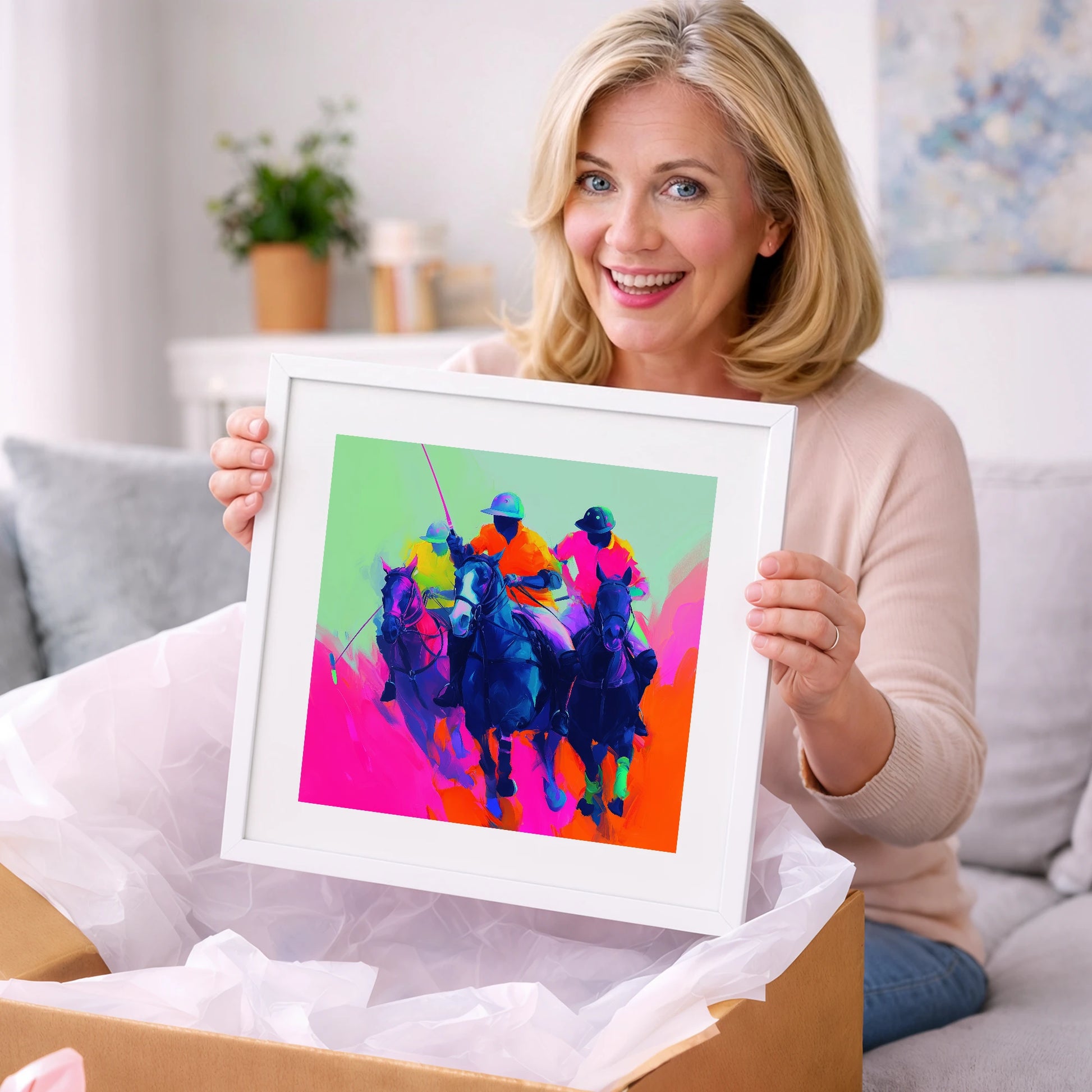 Pulse of the Match - polo horse art gift idea for horse lovers
