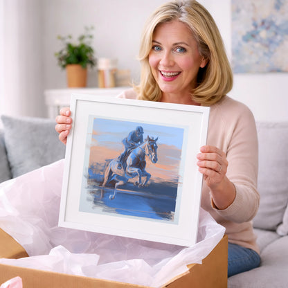Cobalt Flight - show jumping horse art gift idea for horse lovers