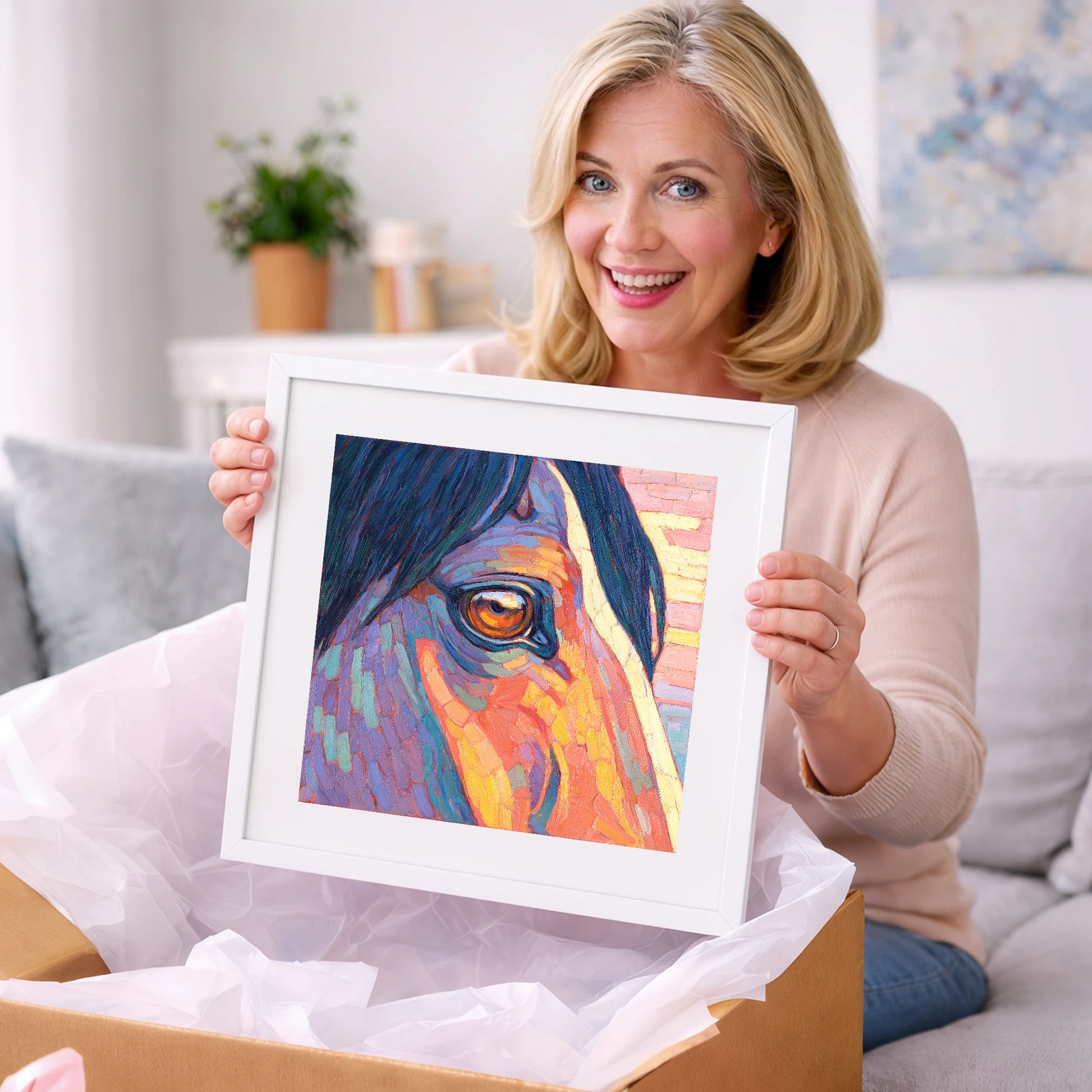 The Vivid Gaze - horse portrait art gift idea for horse lovers