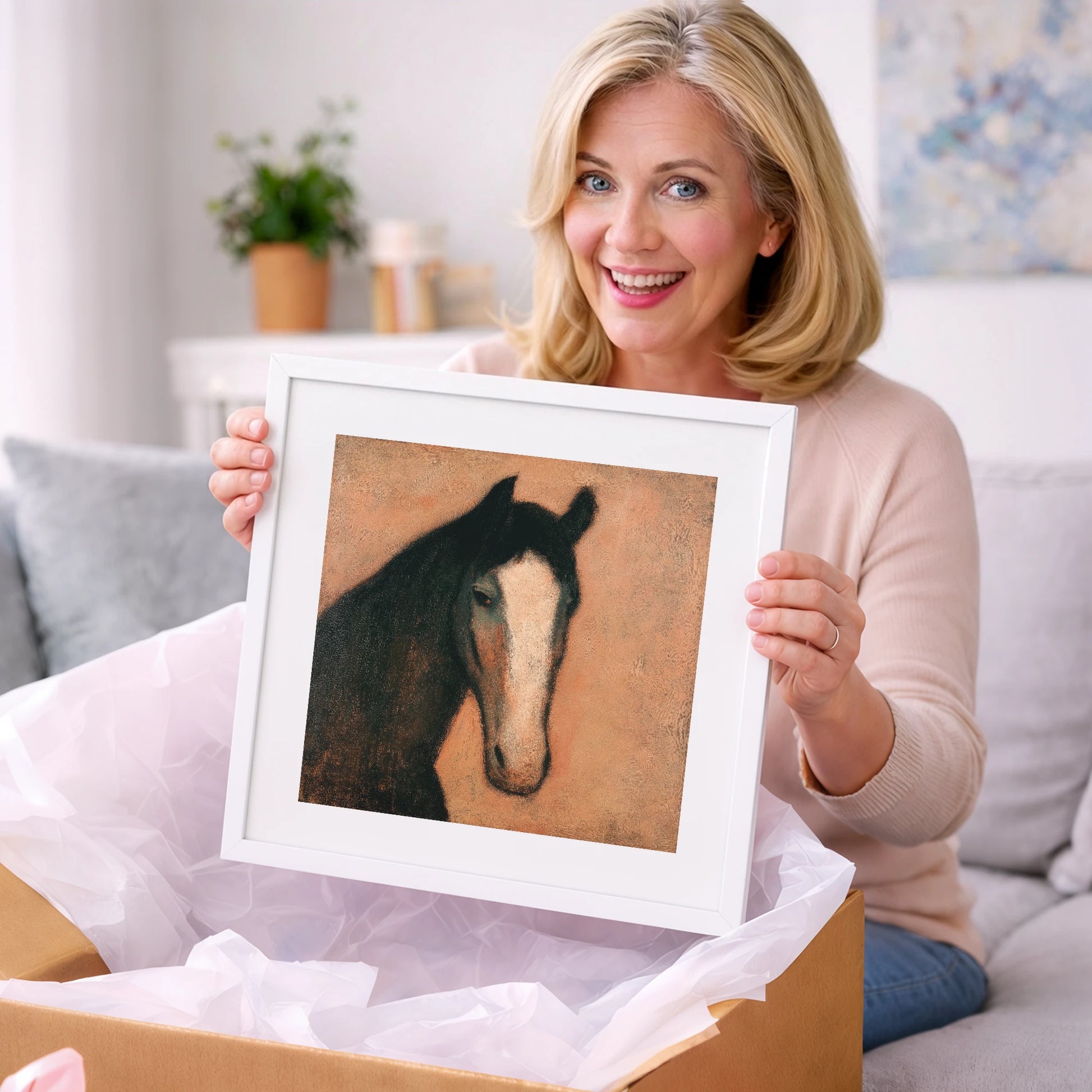 Dignity in Shadows - horse portrait art gift idea for horse lovers