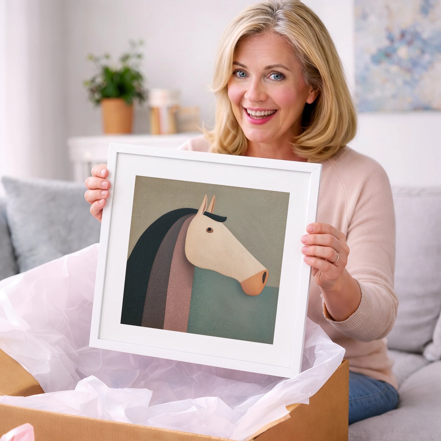 Earthy Equine Profile - horse portrait art gift idea for horse lovers
