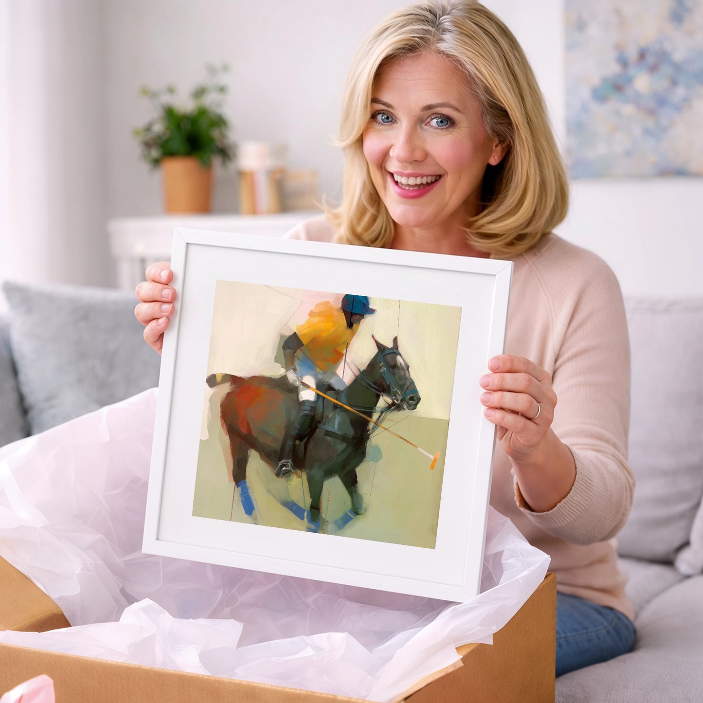 The Offside Drive - polo horse art gift idea for horse lovers