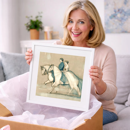 Quiet Companionship - horse & rider art gift idea for horse lovers