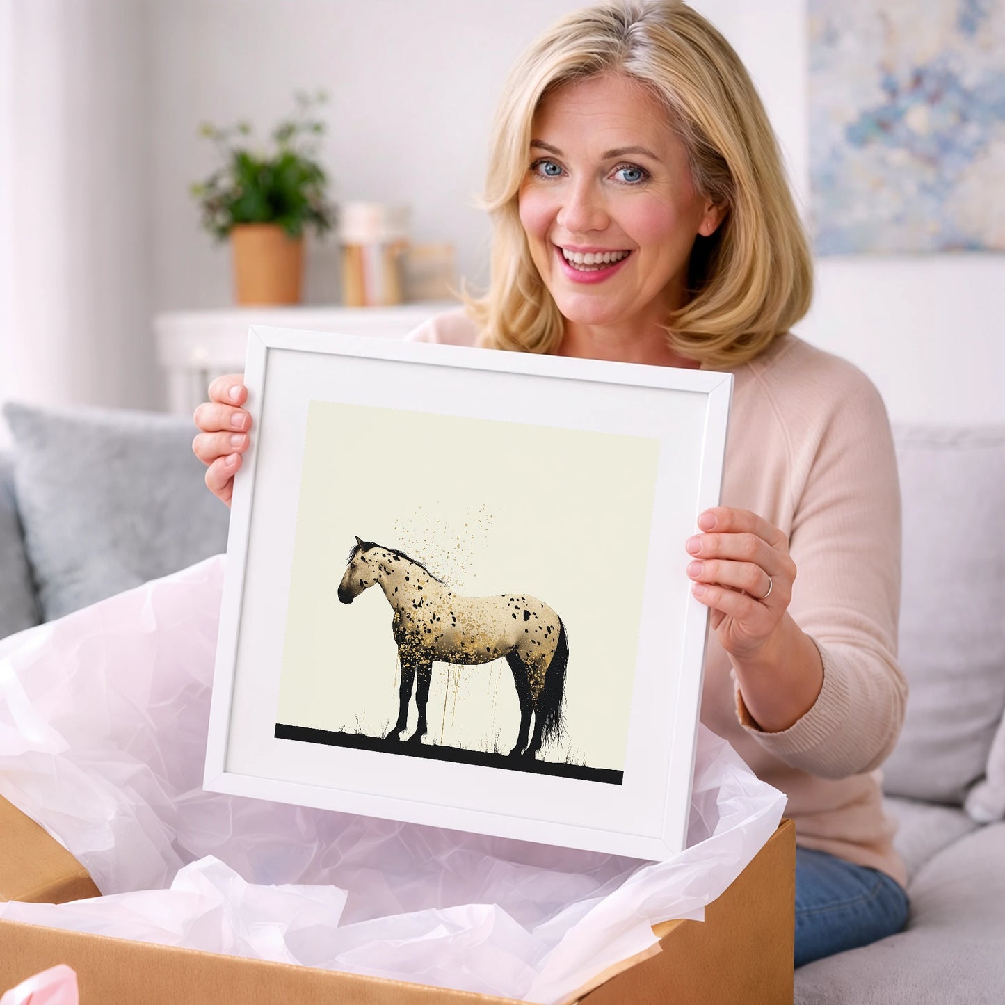 Gilded Appaloosa Elegance - horse breed art gift idea for horse lovers