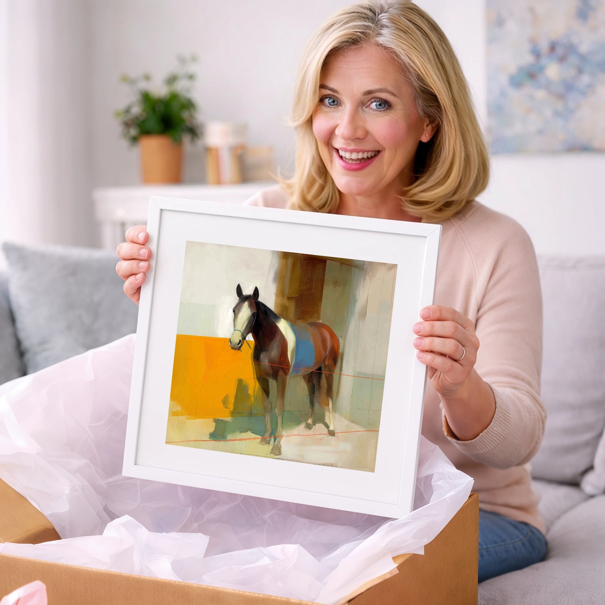 Bold Stable Geometry - horse stable art gift idea for horse lovers
