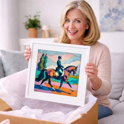 Vibrant Dressage Rhythm - dressage horse art gift idea for horse lovers