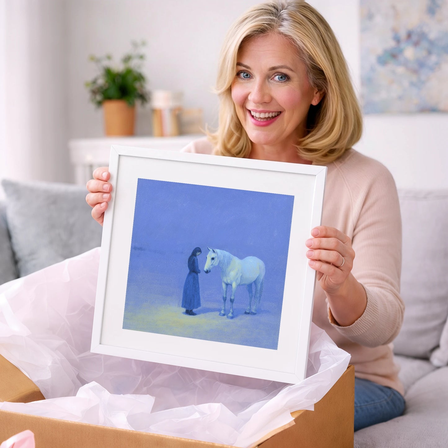 The Quiet Hour - horse & rider art gift idea for horse lovers