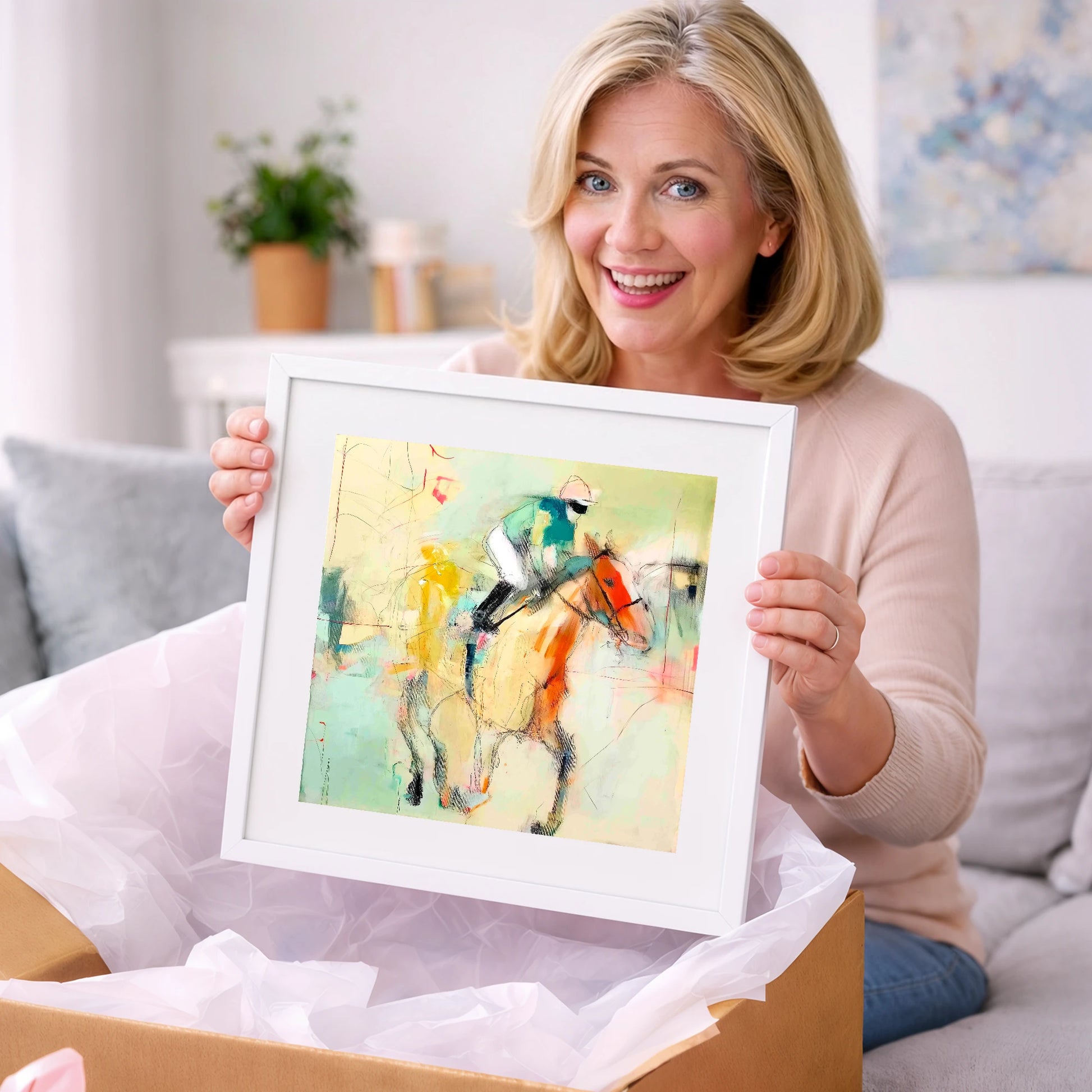 The Fleeting Stride - racing horse art gift idea for horse lovers