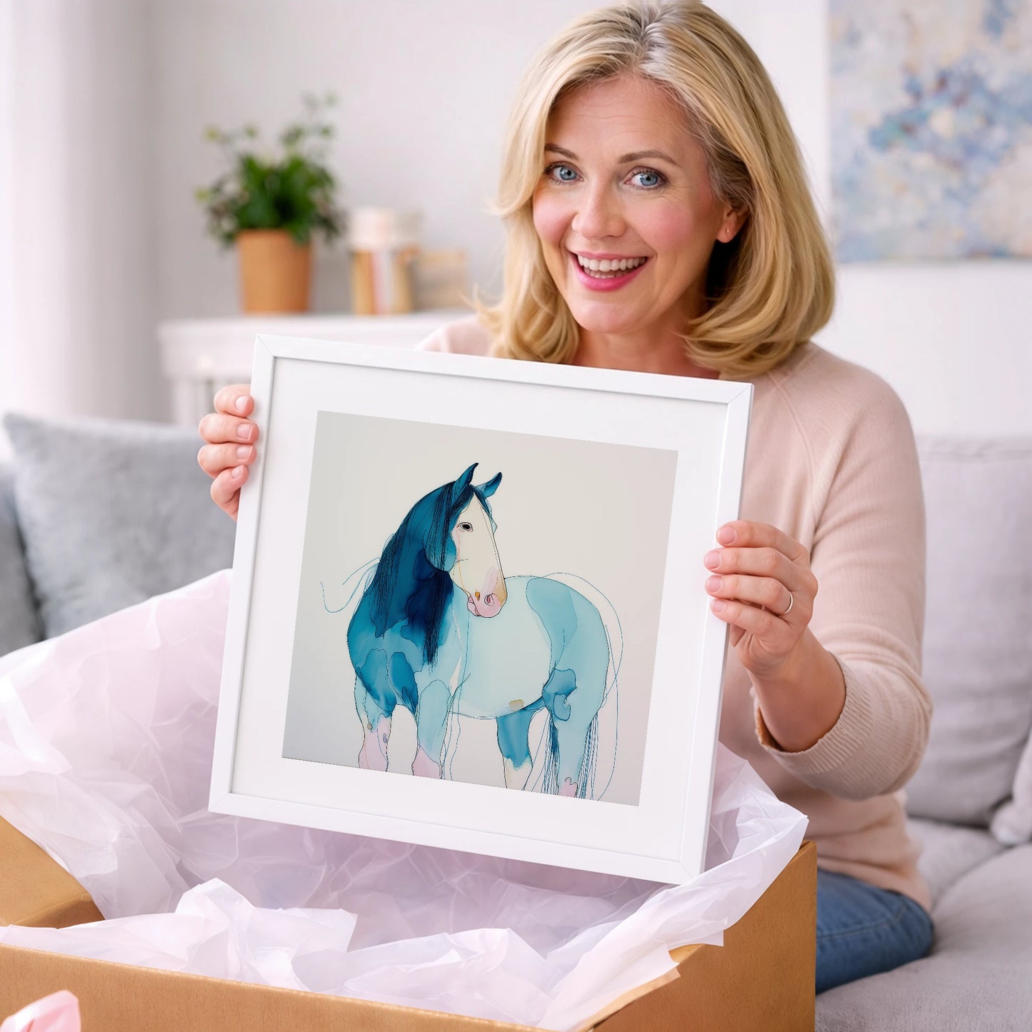 Ethereal Blue Equine - horse breed art gift idea for horse lovers
