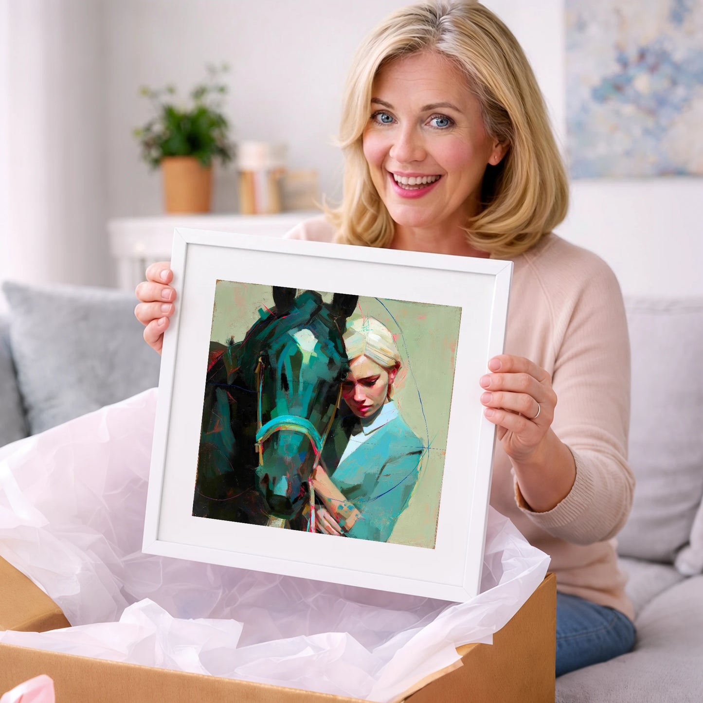 Silent Understanding - horse & rider art gift idea for horse lovers