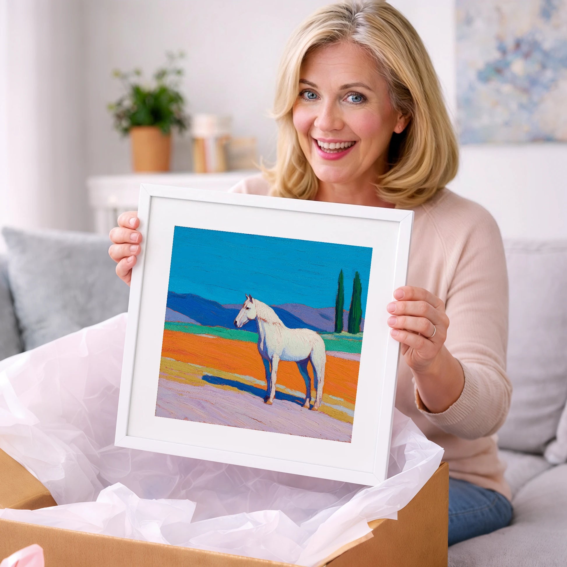 Radiant White Equine - horse breed art gift idea for horse lovers