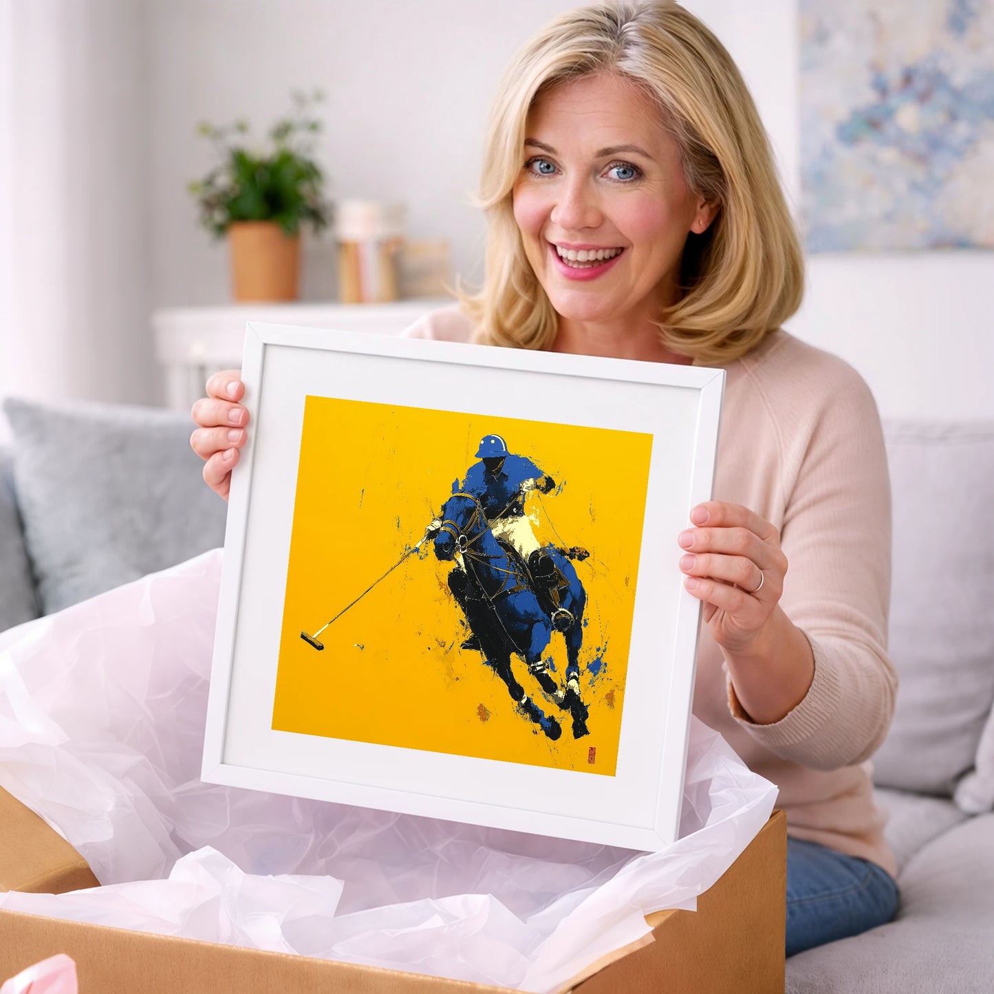 Cobalt Chukka - polo horse art gift idea for horse lovers