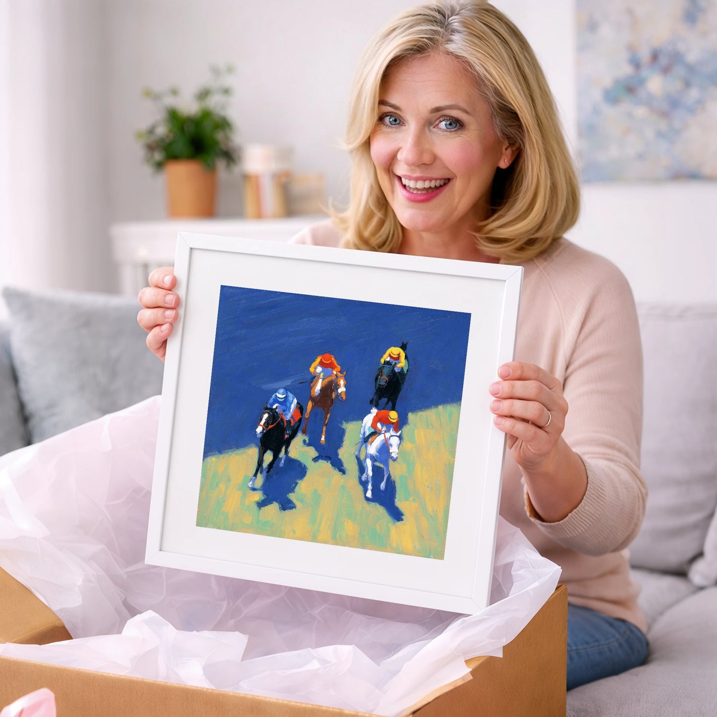 Turf Shadows - racing horse art gift idea for horse lovers