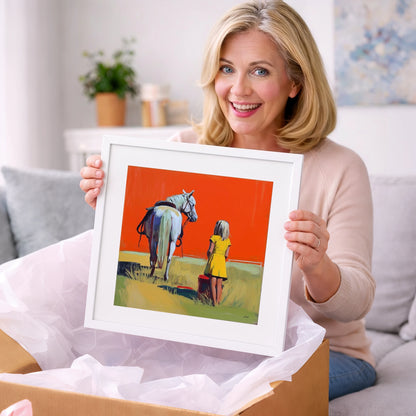 The Yellow Dress - horse & rider art gift idea for horse lovers