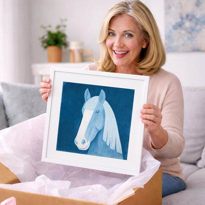 The Blue Blaze - horse breed art gift idea for horse lovers