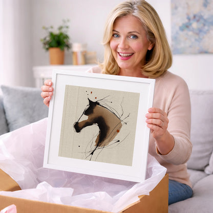 Fluid Sepia Equine Profile - horse portrait art gift idea for horse lovers