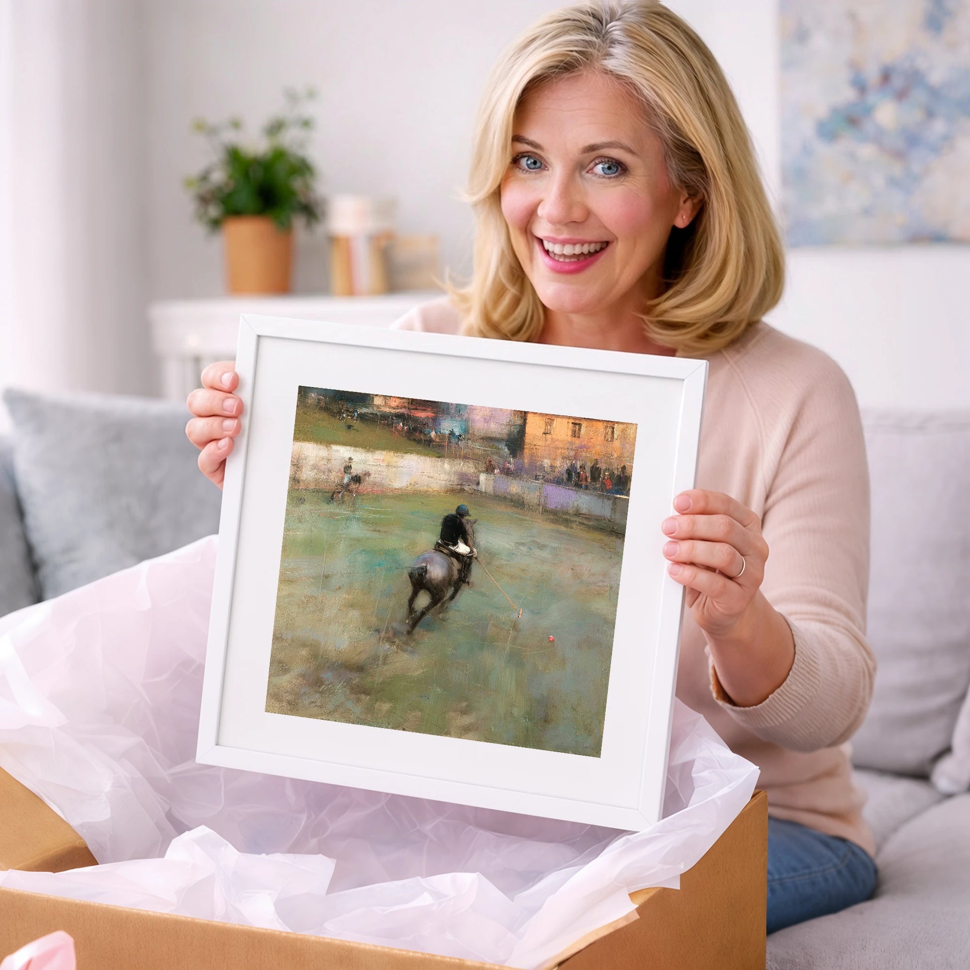 The Breakaway Drive - polo horse art gift idea for horse lovers