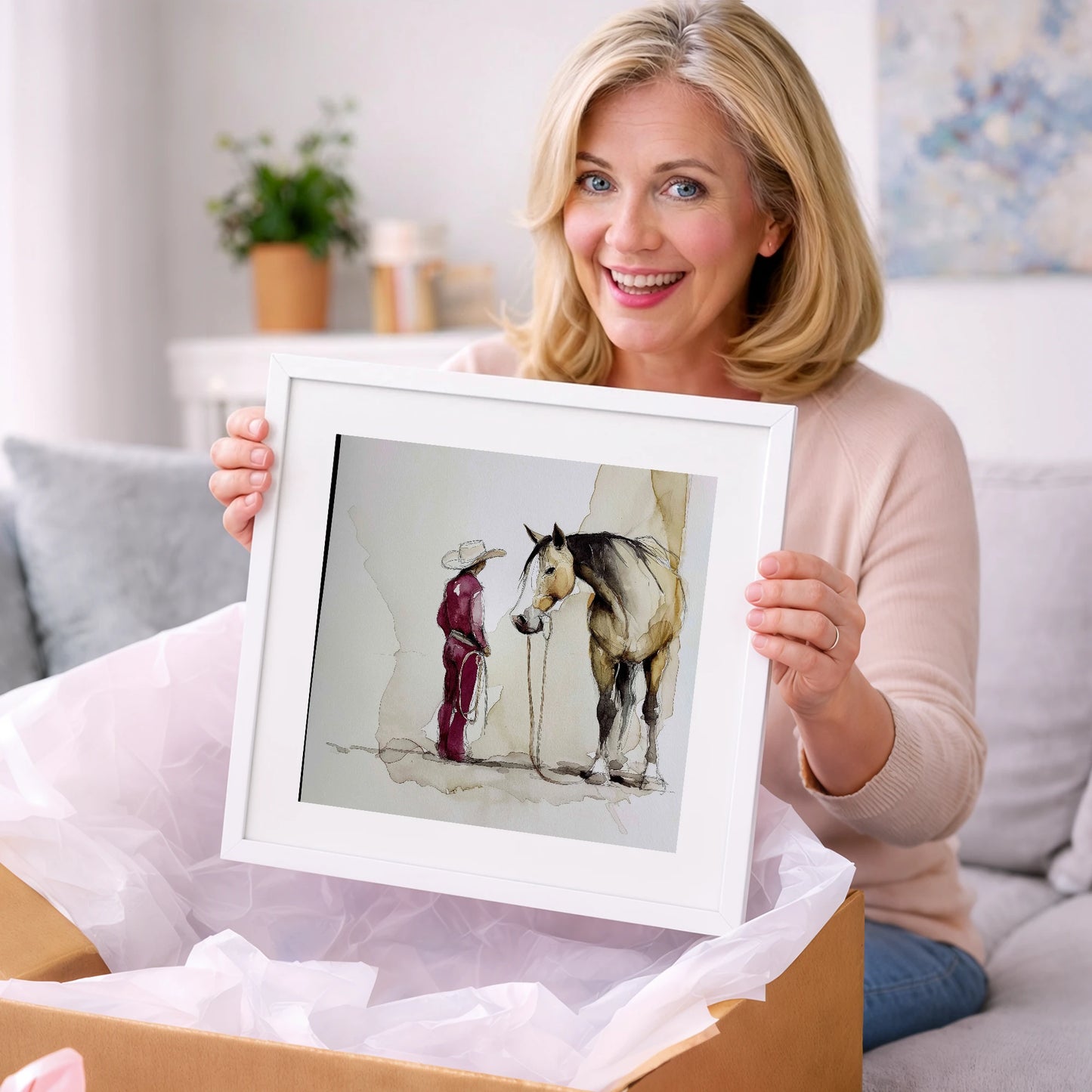 A Quiet Understanding - western horse art gift idea for horse lovers