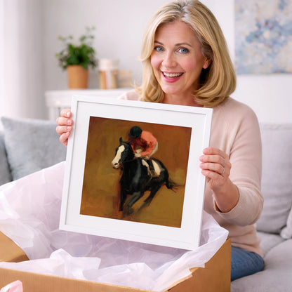 Terracotta Thunder - racing horse art gift idea for horse lovers