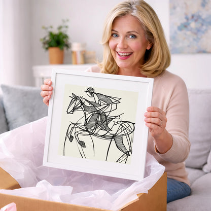 Dynamic Line Jumper - show jumping horse art gift idea for horse lovers
